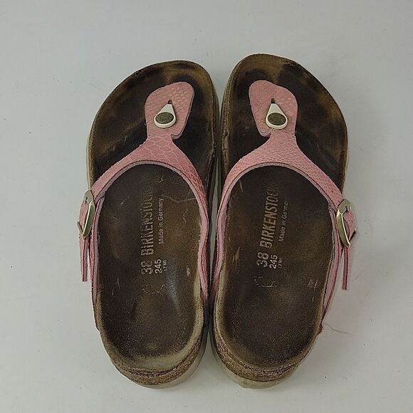 Birkenstock Gizeh Pink Snakeskin Women's Sandals - Picture 6 of 15